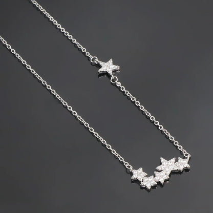 Delicate Women 24K Gold Plated Zircon Angel Wing Chain Pendant Necklace