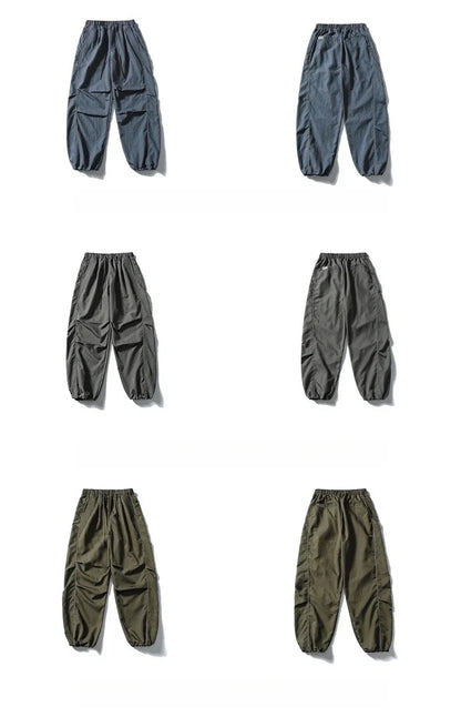 Korean Streetwear Waterproof Outdoor Utility Cargo Pants For Men Quick Dry Adjustable Hem Oversized Sport Casual Pants Trendy