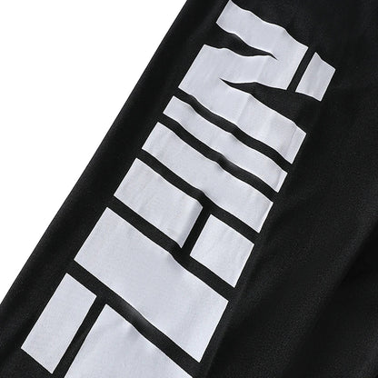 2-pcs Summer Youth Fashion Letter Set 13-16 Year Old Boys and Girls Simple and Versatile Letter Short Sleeve T-shirt Black Pants