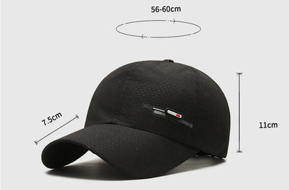 Summer Small Leather Label Quick-dry Baseball Cap Outdoor Sports Running Duck Cap Fashion Trend Simple Hat Men