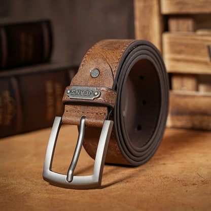 A casual, individual and retro belt, Western-style clothing accessory, metal buckle, PU belt, suitable for both men and women