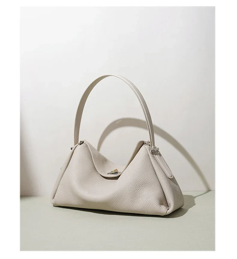 Minimalist Lady Soft Genuine Leather Pillow Crossbody Bag Women's Convertible Shoulder Bags 2026 New Chic Solid Color Handbag