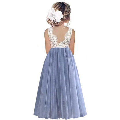 Princess Party Lace Flower Girl Dress Baby Kids Summer Wedding Birthday Dresses Children Clothing 2 4  6 8 10 12 14