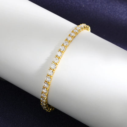 Hidden Spring Buckle Full Moissanite Tennis Bracelet D Color 2/2.5/3/4/5mm Lab Diamond Link Bracelets For Women Man Gift
