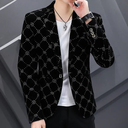 Blazer New Men's Fashion Business Corduroy Gentleman Fit Shopping Outdoor Performance Wedding Banquet Casual Blazer