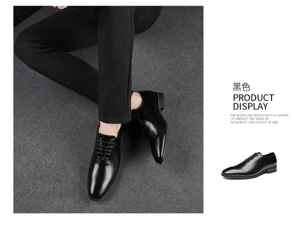 Large Size Men's Shoes New High Quality Cowhide Memory Foam Stitching Soles Business Dress Shoes Men Genuine Leather Shoes