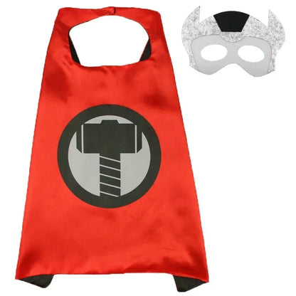 Superhero Masquerade Mask Cape Cloak Anime Spider Man Batman Cloak Action Figure Super Hero Toys Cosplay Child Party Gifts