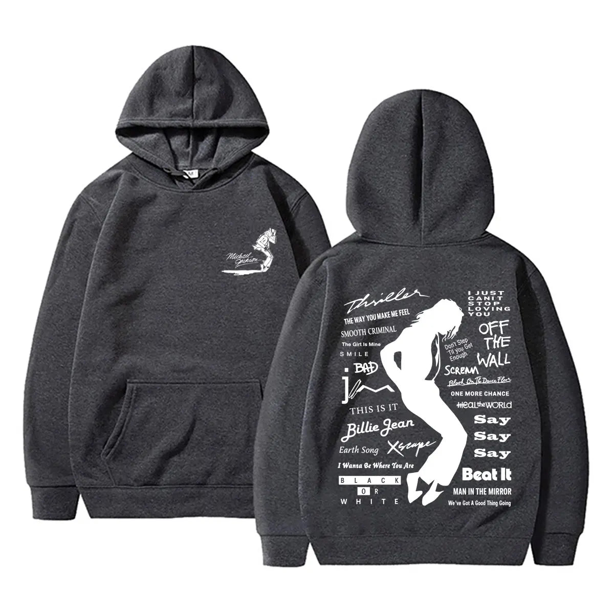 Michael Jackson Album Logo Graphic Hoodie Men Women Vintage Gothic Rock Streetwear Men's Fashion Oversized Sweatshirt Pullover