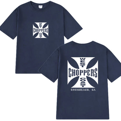 New in Summer Fashion Y2k T Shirts Men Women West Coast Choppers Print short sleeve T-shirt Unisex Casual 100% Cotton clothing