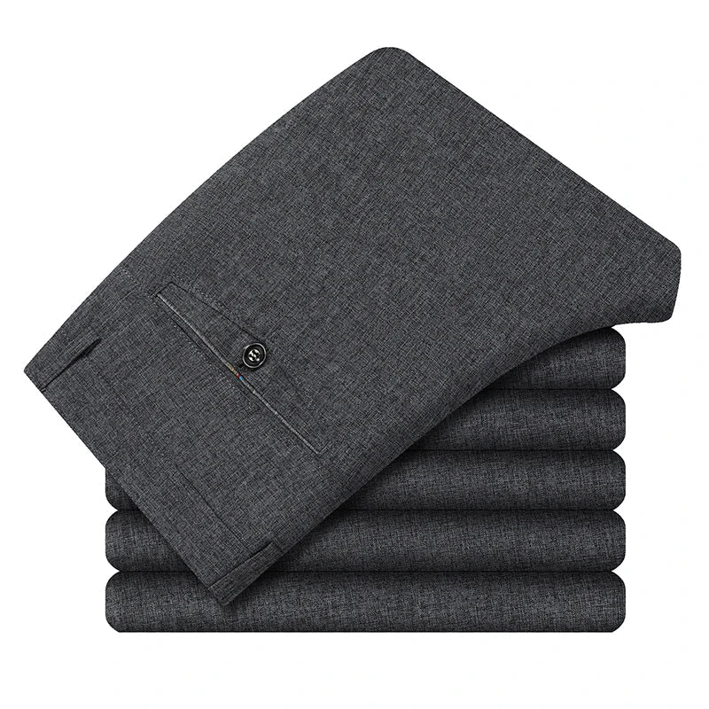 New Spring Summer Men's Linen Pants Male Dress Pants Solid Color Artificial Linen Suit Pants