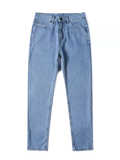 2025 New Business Men's Jeans Casual Straight Stretch Fashion Classic Blue Black Work Denim Trousers Male Brand Clothing S-3XL