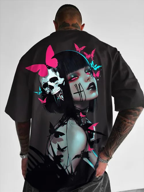 Men's and Women's Summer Fashion 3D Print Japanese Anime Printing T-shirt Casual Polyester Round Neck Casual Short Sleeve Tees
