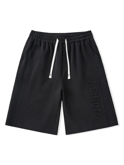 Men's Shorts Summer Clothes Fashion Letter Printed Casual Sweatpants Solid Color Loose Cotton Short Pants Male Straight Shorts
