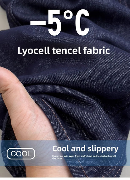 Retro Silk Wide Leg Jeans Women Summer 2026 Korean Style Lyocell Casual Versatile Straight Leg Denim Pants High Quality Trousers