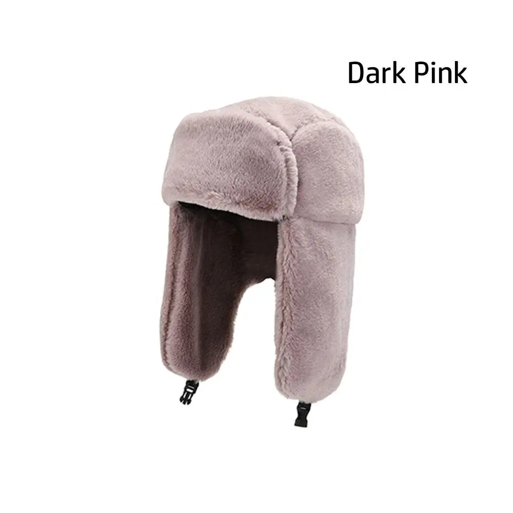 Women Men Thick Plush Windproof Winter Hat Russian Ushanka Snow Caps Bomber Hat