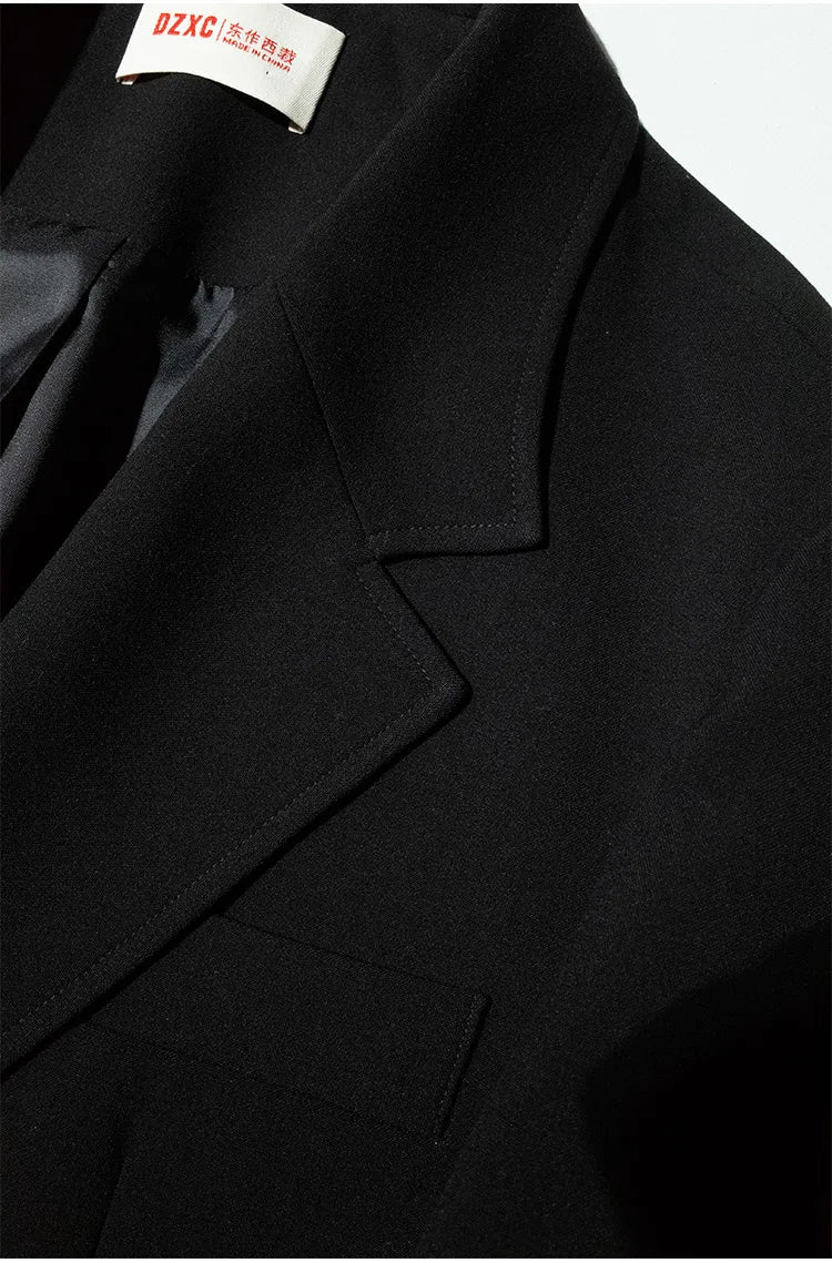 The Ultimate Store Hit~ Women's Mid-Length Oversized Blazer with Shoulder Pads for Petite Figures, Casual Suit Jacket