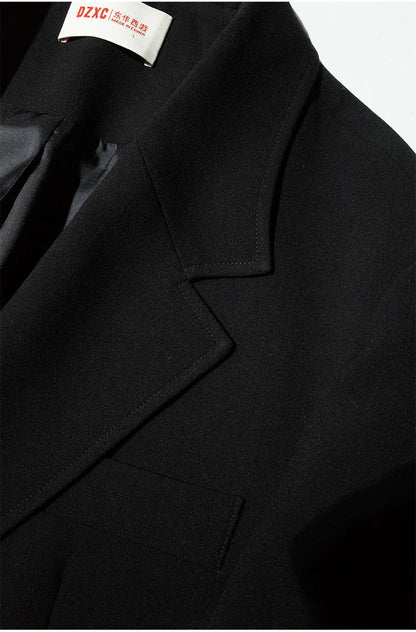 The Ultimate Store Hit~ Women's Mid-Length Oversized Blazer with Shoulder Pads for Petite Figures, Casual Suit Jacket