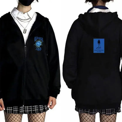 Ado World Tour 2025 Hibana Zipper Hoodie Men Women Clothing Fashion Japanese Style Streetwear Unisex Casual Fleece Zip Up Jacket