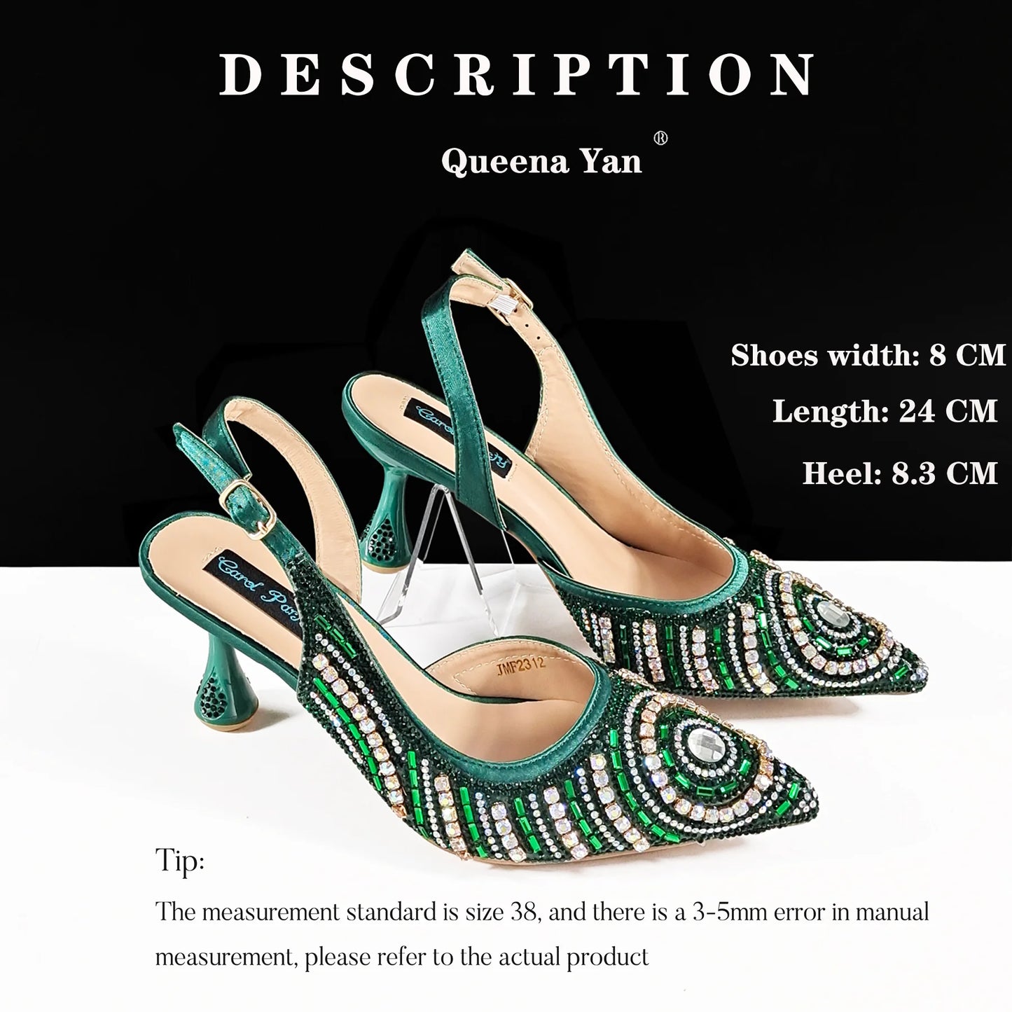 Nigerian Heel Party for Women Silver Color Shoes and Bag Set Rhinestone Handbag Italian Design Wedding INS 2025