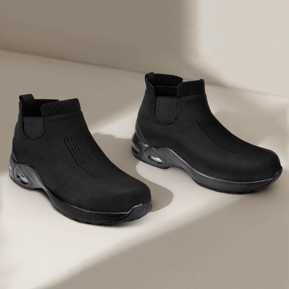 Steel Toe Shoes for Men Women Water Resistant Work Boots Non Slip Safety Sneakers Slip On Industrial Air Cushion Chelse