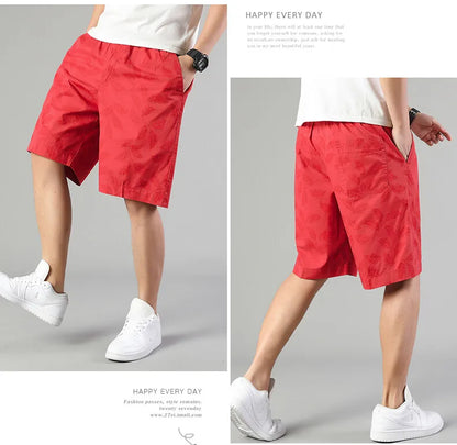 Men's Printed Casual Shorts Summer Light Weight Shorts Outdoor Sports Cool Breathable Beach Relaxed Fit Cotton Cargo Shorts