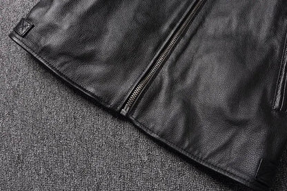 New 100% Cowhide Leather Jacket men Top Layer Clothes Men's Stand Collar Motorcycle Clothes  Autumn Winter Plus Size motorcycle