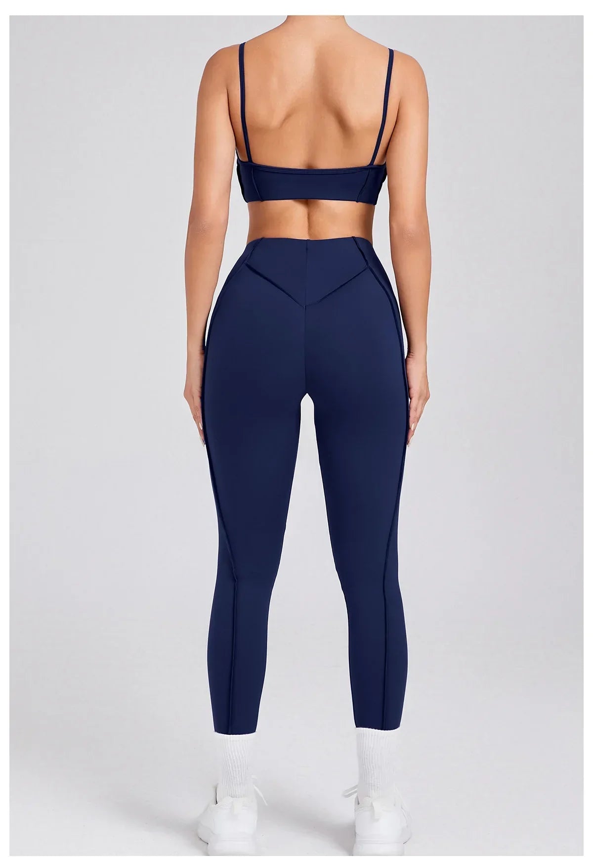 Yoga Sports Fitness Sets High Waist Hip-lifting Trousers Open Back Bra Suit Casual Running Workout Gym Leggings Sexy Sets Women