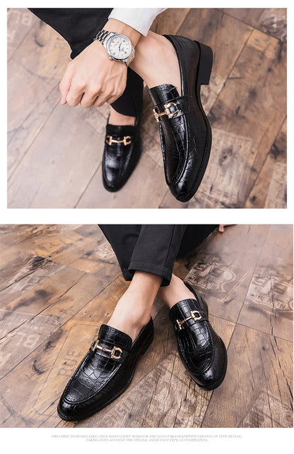 Classic Social Leather Shoes For Men Leather Loafers Wedding Casual Business Brogues Shoes Men Office Leather Men's Dress Shoes