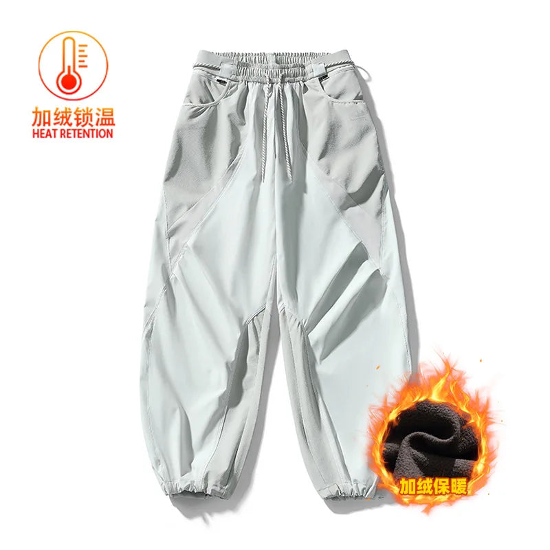 Men Outdoor Lightweight Quick Dry Ultra Loose Casual Splice Wide Leg Techwear Track Cargo Pants Women Streetwear Baggy Trousers