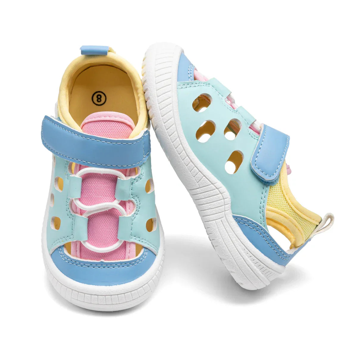 Toddler Little Kid Boys & Girls Closed Toe Sandals Velcro Breathable Cutout Summer Beach Casual Shoes