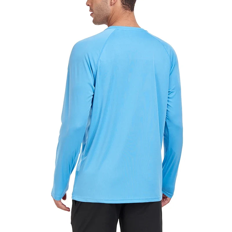 Nheals UPF 50+ Long Sleeve T-shirt Men's UV Sun Protection Quick Dry Breathable Sunscreen T-shirt Hiking Fish Performance Tops