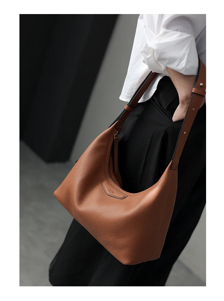 New Arrival Underarm Bag Women Genuine Leather Crossbody Bag Fashion Female Nylon Handbag Luxury Messenger Purses