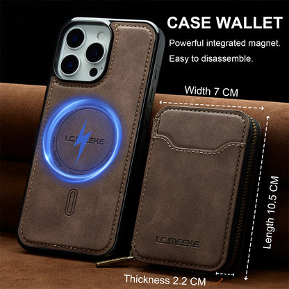 For Magsafe Magnetic Leather Phone Case for iPhone 16E 17 Air 16 15 Plus 14 13 12 11 Pro Max Wallet Card Holder Pocket Cover