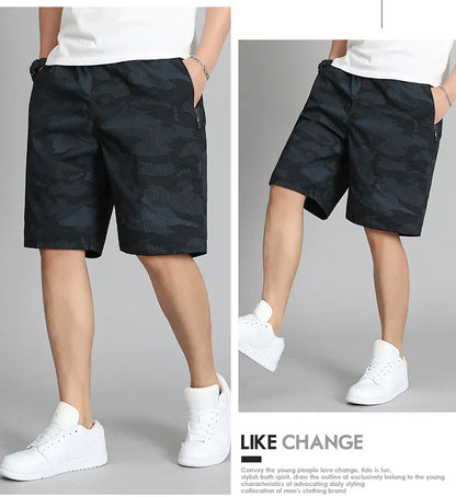 Mens Elastic Waist Casual Shorts Quick Dry Sweat Shorts Relaxed Fit Work Shorts Loose Casual Cotton Running  Short