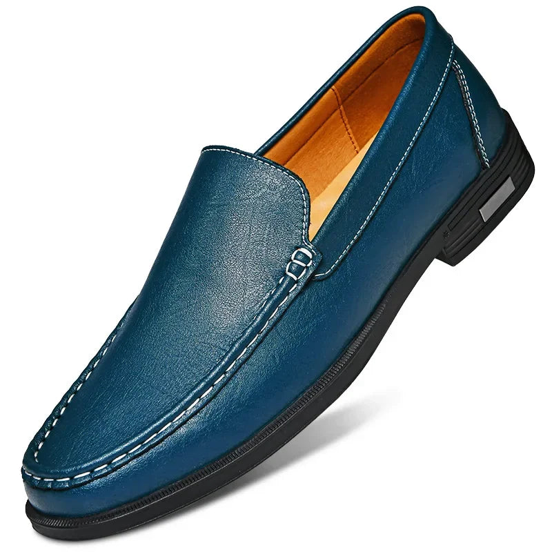 Leather Men Footwear Slip on Office Man Formal Shoes Wedding Party Men Dress Shoes Breath Driving Lazy Loafers