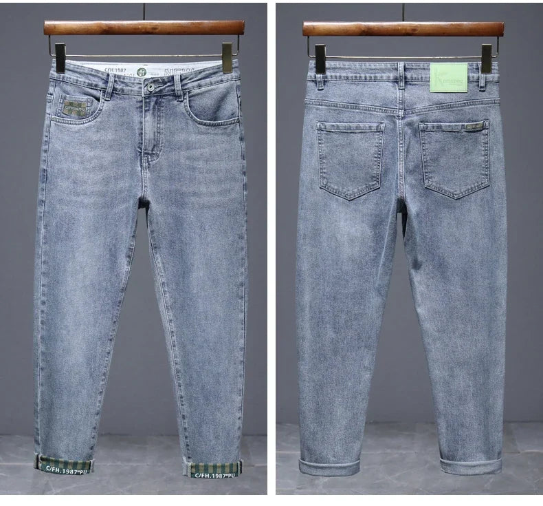 Hot Summer Jeans for Men, Trendy Korean Style, Slim Fit