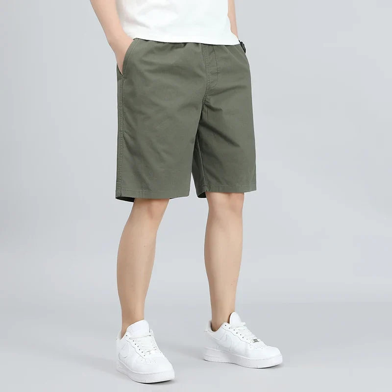 Men's Lightweight Cotton Summer Casual Shorts Loose Wide-Leg Fitness Exercise Work Shorts Comfortable Breathable