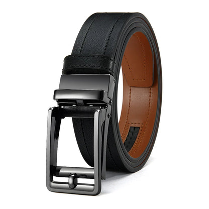 Men's Fashionable Leather Belt Men's High-quality Leather Belt Business Automatic Buckle Ratchet Belt Randomly Adjustable