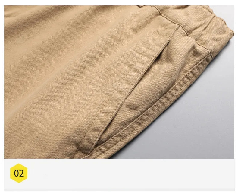 Big Size Men's Casual Sports Pants Stretch Waist Tactical Cargo Pants Man Hiking Pants Joggers Cotton Trousers