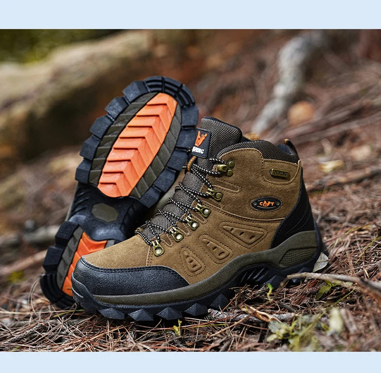 36-48 Autumn Winter Men Women Ankle Boots Leather Tactical Shoes New Plus Anti-Skidding Classical Walking Footwear Summer Hiking