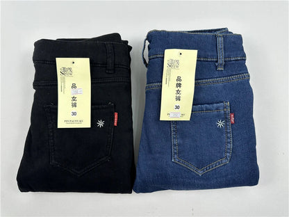 Winter Pencil Jeans Women Thicken Lamb Fluff Skinny Denim Pants High Waist Warm Lambwool Lined Stretch Vaqueros Big Size 34 Jean