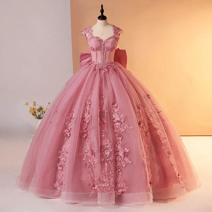 Pink 15 Quinceanera Dresses Ball Gown Sweet Lace Party Dresses 15 Year Old Dress For Quinceanera Customized Princess Gown 2025