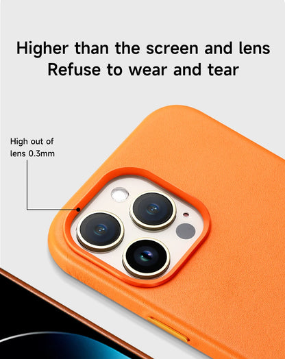 Official Magnetic Leather Case for Apple iPhone 17 Pro Max 16 13 12 14 15 Plus Original MacSafe for MagSafe Cover Accessories