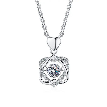 0.5ct GRA Moissanite Necklace for Women  Sparkling Simulated Diamond Pendant Beating Heart S925 Silver Fine Jewelry Gift