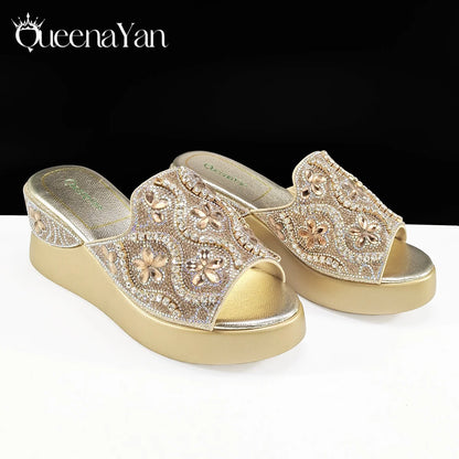 High Quality 2025 Newst Hot Selling Open Toe Slingback Sandals with Bag Set in Green Color For Women Wedding Party