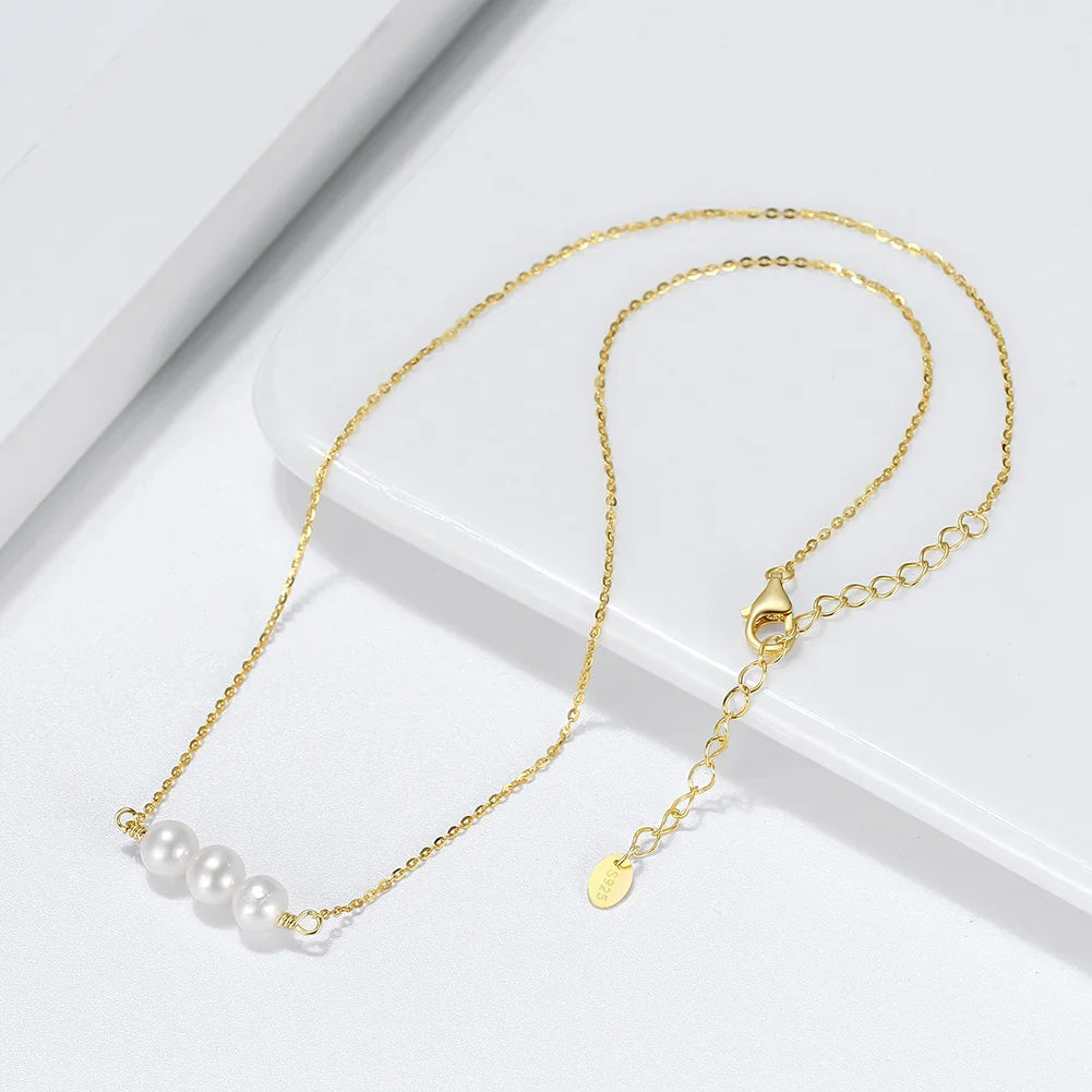 925 Sterling Silver Pearl Necklace with Irregular Real Natural Baroque Pearl for Women Necklace Jewelry GPN22