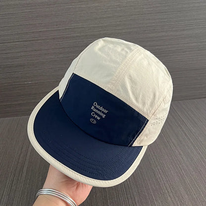 Summer Quick-drying Flat-brim Baseball Caps for Men and Women Letter Printing Color Matching Baseball Caps Outdoor Sunscreen