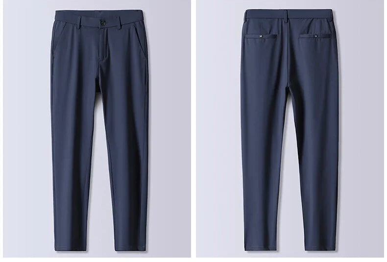 Summer New Stretch Soft Suit Pants Men Thin Fashion Business Elastic Waist Korean Slim Brand Clothes Casual Formal Trousers Male
