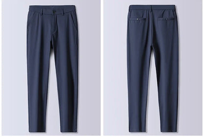 Summer New Stretch Soft Suit Pants Men Thin Fashion Business Elastic Waist Korean Slim Brand Clothes Casual Formal Trousers Male