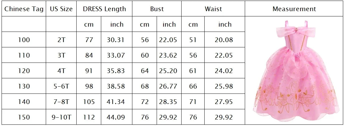 2026 Sleeping Beauty Costume Play Princess Carnival Aurora Birthday Princess Party Dress Halloween Apparel Purim Fairy Vestido